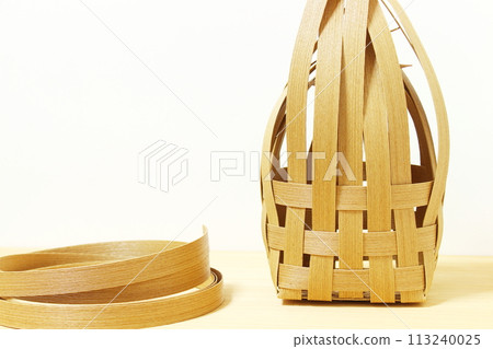 Baskets/Crates [Weaving, Assembling, Making] (No People, Handmade, Paper Band) 113240025