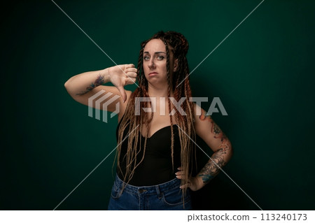 Woman With Dreadlocks Posing for Picture 113240173
