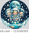 Cute children dressed as astronauts 113240305