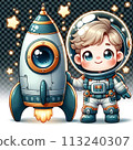 astronaut and rocket 113240307