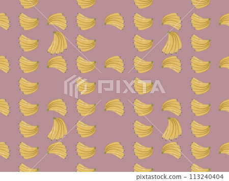 Seamless pattern banana set, hand drawn,watercolor paint,background  color image. 113240404