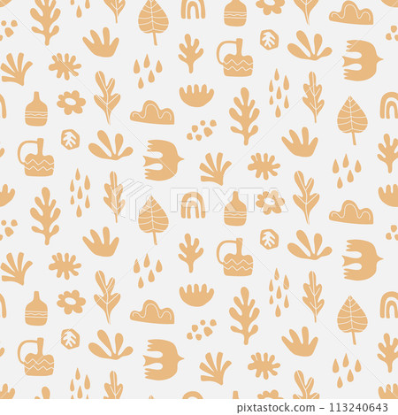 Abstract Botanical Floral Seamless Pattern 113240643