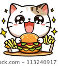 小貓喜歡吃漢堡和薯條 113240917