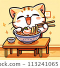 貓很高興吃拉麵 113241065