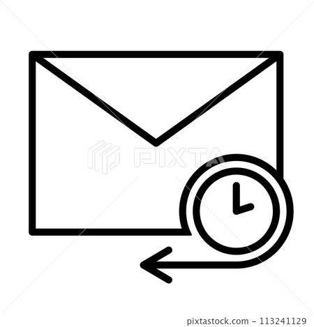 及時回复圖示。信封、時間和箭頭。 113241129