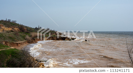 Wild beach in the village of Fontanka, Odessa region, Ukraine Wild beach in the village of Fontanka, Odessa region, Ukraine 113241171