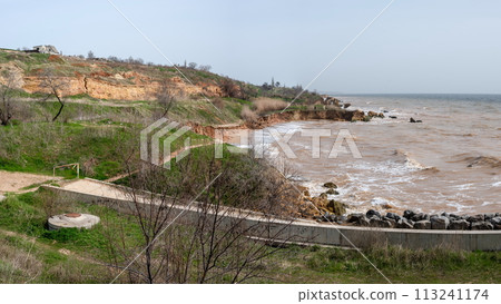 Wild beach in the village of Fontanka, Odessa region, Ukraine Wild beach in the village of Fontanka, Odessa region, Ukraine 113241174