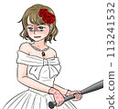 Angry bride with a bat 113241532