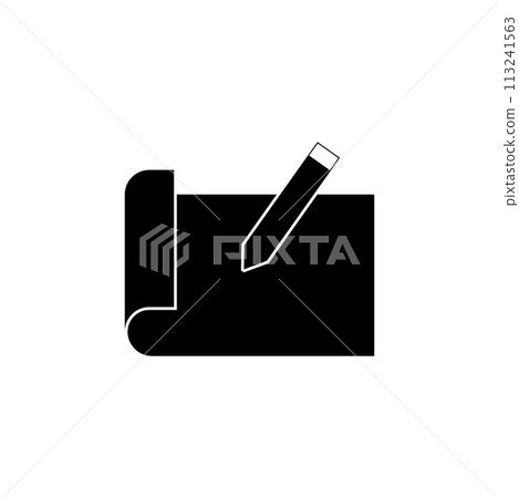 Pencil and Paper Flat Vector Icon Pencil and Paper Flat Vector Icon 113241563