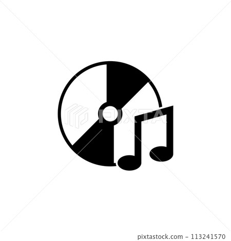 Music Compact Disk. CD or DVD Flat Vector Icon 113241570
