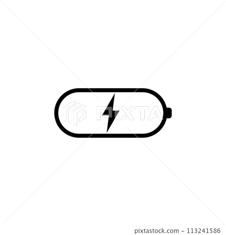 Full Charge Battery Flat Vector Icon 113241586