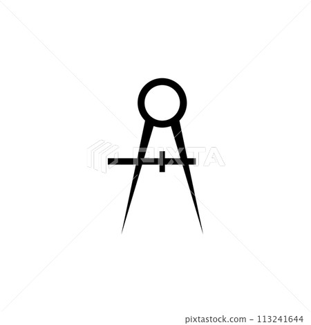 Engineering Drawing Tool. Compass Flat Vector Icon 113241644