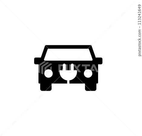 Electric Energy Car Flat Vector Icon Electric Energy Car Flat Vector Icon 113241649