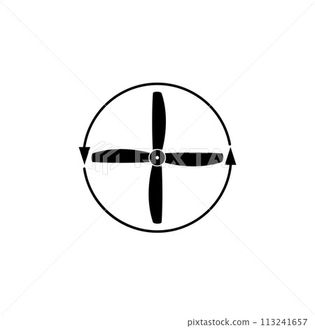 Propeller Screw Flat Vector Icon 113241657