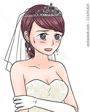 新娘在婚禮上哭泣 新娘在婚禮上哭泣 113241824