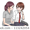 woman sitting and talking 113242054