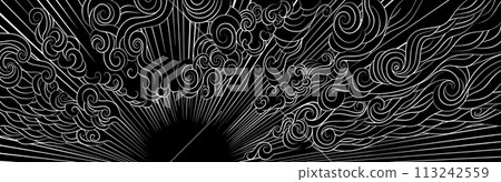 Sky Sunrise Sun Background Woodcut Engraved Etched 113242559