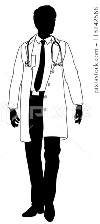 Doctor Man Medical Silhouette Healthcare Person Doctor Man Medical Silhouette Healthcare Person 113242568