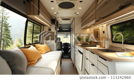 Cozy and Modern Van Life Interior Design Cozy and Modern Van Life Interior Design 113242960