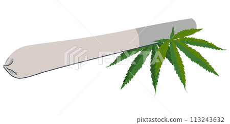 Marijuana joints, joint, drug cigarette illustration. Medical cannabis for relaxation. Doping vector illustration on white background. Green hashish leaves and cigarette in flat style. Marijuana joints, joint, drug cigarette illustration. Medical cannabis for relaxation. Doping vector illustration on white background. Green hashish leaves and cigarette in flat style. 113243632