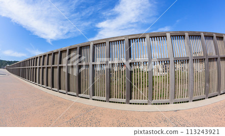 High Wood Fence Detail Promenade Walkway High Wood Fence Detail Promenade Walkway 113243921