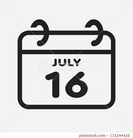 Icon page calendar day - 16 July Icon page calendar day - 16 July 113244420