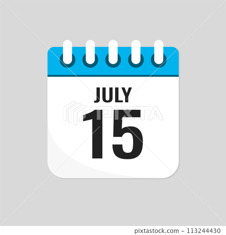 Icon page calendar day - 15 July Icon page calendar day - 15 July 113244430