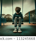 boy depressed in the park 113245668