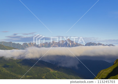 Landscape near Col d'Agnes, Department of Ariege, Pyrenees, France 113245703