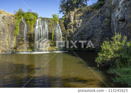 Waterfall Cascade des Veyrines near Allanche in French highlands, Auvergne, Cantal, France Waterfall Cascade des Veyrines near Allanche in French highlands, Auvergne, Cantal, France 113245825