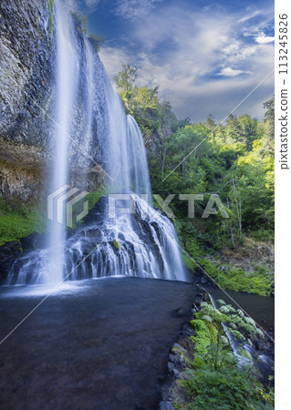Waterfall Cascade de la Beaume near Agizoux, Haute-Loire, France 113245826