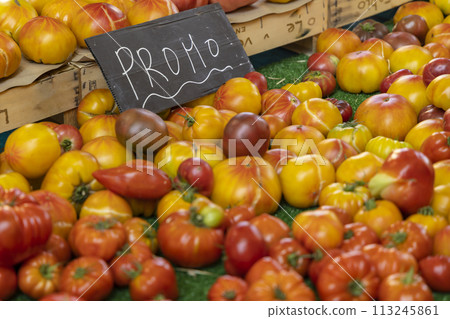 street market in Riez, Alpes-de-Haute-Provence, France 113245861