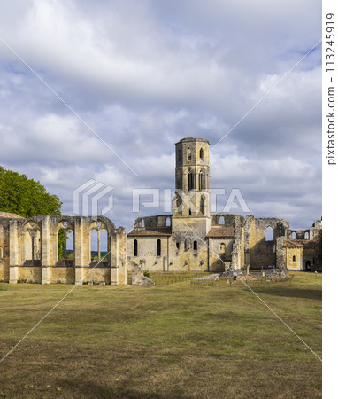 Grande-Sauve Abbey, UNESCO site, Benedictine monastery near La Sauve, Aquitaine, Gironde, France 113245919