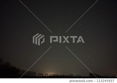 Night sky and city lights of the plains of Otofuke Town, Hokkaido-2 Night sky and city lights of the plains of Otofuke Town, Hokkaido-2 113245937