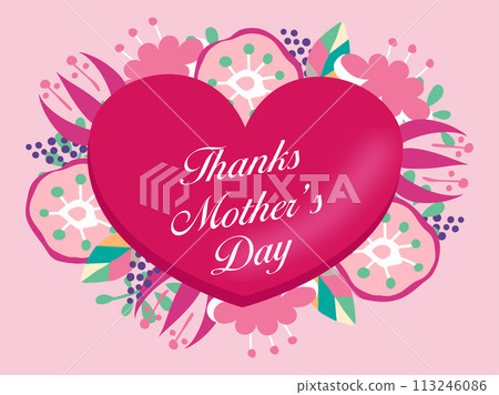 感謝母親節,西式七彩花與心形 感謝母親節,西式七彩花與心形 113246086