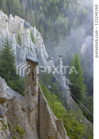 Earth pyramids of Platten (Erdpyramiden - Piramidi di Plata) near Percha and Bruneck, South Tyrol, Italy Earth pyramids of Platten (Erdpyramiden - Piramidi di Plata) near Percha and Bruneck, South Tyrol, Italy 113246168