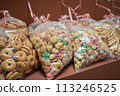 Various types of biscuits selling at the stall. 113246525