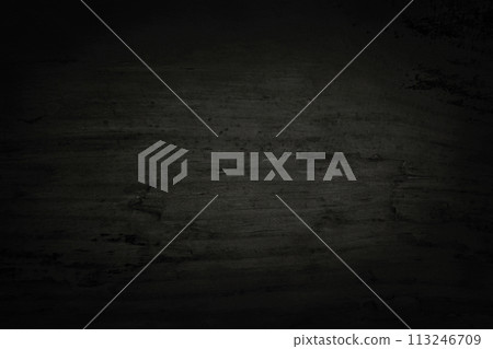 Black wooden wall background, texture of dark bark wood with old natural pattern for design art work, top view of grain timber. 113246709
