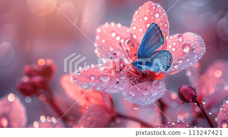 Generative ai illustration of a colored tropical morpho butterfly 113247421