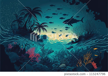 tropical underwater view 113247796