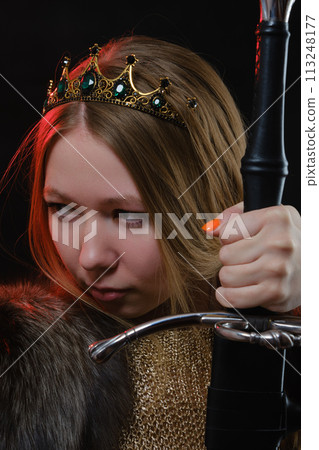 young viking woman 113248177