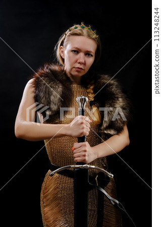 young viking woman 113248244