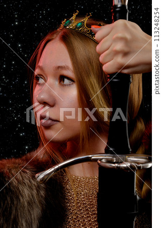 young viking woman 113248254
