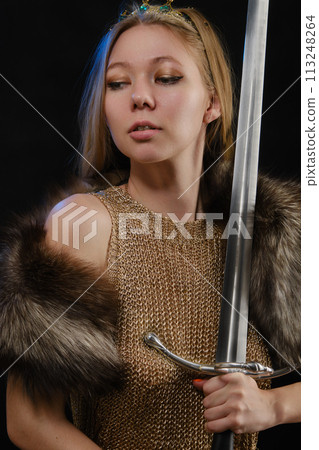 young viking woman 113248264