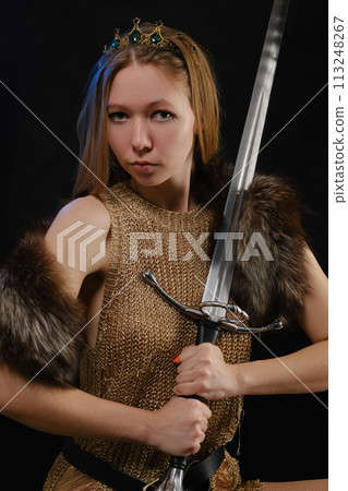 young viking woman 113248267