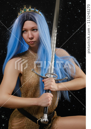 young viking woman 113248270