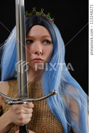 young viking woman 113248271
