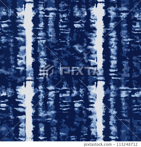Vector seamless indigo shibori ethnic pattern. Vector seamless indigo shibori ethnic pattern. 113248712