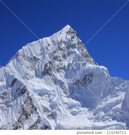 Mount Nuptse high mountain in Nepal. Mount Nuptse high mountain in Nepal. 113248713