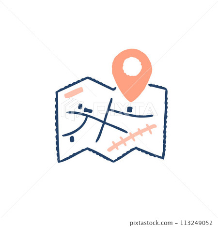 Map and pin mark 113249052